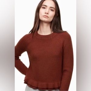ARITZIA WILFRED Jonnie 100% Merino Wool Sweater Rust
